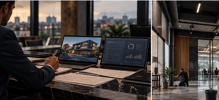 Planejamento digital em notebook
